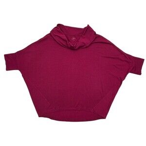 LOFT Cowl Neck Dolman Top Berry Wine Everyday Soft Slouchy Knit Relaxed L